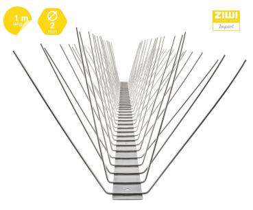 4 reihige Taubenabwehr-Spikes 1 m lang aus Edelstahl
